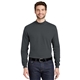 aerial view a steel grey port authority(r) interlock knit mock turtleneck, image 1 of 4