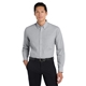 aerial view a charcoal port authority plaid pattern easy care shirt, image 1 of 5