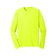 aerial view a neon yellow sport - tek(r) posicharge(r) racermesh(r) long sleeve tee, image 1 of 7