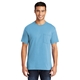 aerial view a aquatic blue port company 50/50 cotton / poly t - shirt with pocket, image 1 of 6