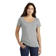 aerial view a dark grey heather nike ladies core cotton scoop neck tee, image 1 of 6