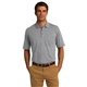 aerial view a athletic heather embroidered port company(r) core blend jersey knit pocket polo, image 1 of 6
