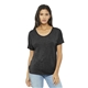 aerial view a charcoal-black triblend bella+canvas (r) womens slouchy tee - 8816, image 1 of 6