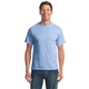 aerial view a light blue port company(r) tall core blend tee, image 1 of 4