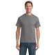 aerial view a medium grey port company(r) tall core blend tee, image 1 of 4