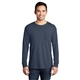 a denim blue port company(r) pigment - dyed long sleeve pocket tee