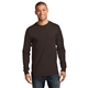 aerial view a dark chocolate brown port company long sleeve essential t - shirt, image 1 of 6