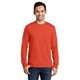 aerial view a orange port company long sleeve essential t - shirt with pocket, image 1 of 4