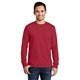 aerial view a red port company long sleeve essential t - shirt with pocket, image 1 of 4