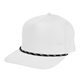 aerial view a white with black stroke play rope cap, image 1 of 2