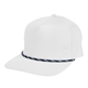aerial view a white with navy stroke play rope cap, image 1 of 2