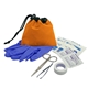 aerial view a orange garyline(r) cinch tote - pet care kit, image 1 of 2