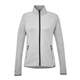 aerial view a silver heather (927) womens asgard eco knit full zip performance jacket, image 1 of 5