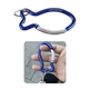 a blue/silver fish - shaped carabiner