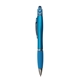 aerial view a bright blue halcyon(r) silhouette spin top pen with stylus, full color digital, image 1 of 2