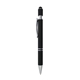 aerial view a black halcyon(r) executive metal spin top pen with stylus, full color digital, image 1 of 2