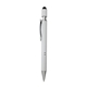 aerial view a white halcyon(r) executive metal spin top pen with stylus, full color digital, image 1 of 2