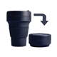 aerial view a denim stojo 12 oz collapsible cup, image 1 of 2