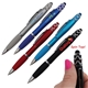 a group of halcyon(r) silhouette spin top pen with stylus, full color digital