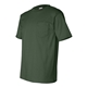 aerial view a forest green bayside short sleeve t - shirt with a pocket, image 3 of 3