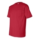 aerial view a red bayside short sleeve t - shirt with a pocket, image 3 of 3