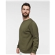 aerial view a military green lat - elevated fleece crewneck sweatshirt, image 2 of 3