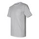 aerial view a dark ash bayside short sleeve t - shirt with a pocket, image 3 of 3