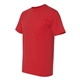 aerial view a red bayside short sleeve t - shirt with a pocket, image 3 of 3