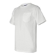 aerial view a white bayside short sleeve t - shirt with a pocket, image 3 of 3