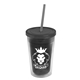 a smoke bottle & smoke lid & smoke straw 16 oz double - wall insulated transparent tumbler