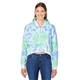 aerial view a lagoon tie dye j america ladies triblend cropped hooded sweatshirt, image 1 of 3