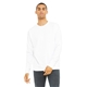 aerial view a white bella + canvas unisex drop shoulder fleece - 3945, image 1 of 5