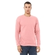 aerial view a pink bella + canvas unisex drop shoulder fleece - 3945, image 1 of 3