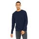 aerial view a navy bella + canvas unisex drop shoulder fleece - 3945, image 1 of 5