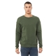 aerial view a military green bella + canvas unisex drop shoulder fleece - 3945, image 1 of 7