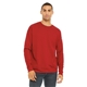 aerial view a red bella + canvas unisex drop shoulder fleece - 3945, image 1 of 2