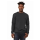 aerial view a dtg dark grey bella + canvas unisex drop shoulder fleece - 3945, image 1 of 7