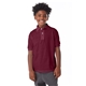 aerial view a maroon hanes 5.2 oz, 50/50 ecosmart(r) jersey knit polo - 054y, image 1 of 4