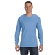 aerial view a carolina blue gildan(r) heavy cotton(tm) 5.3 oz long - sleeve t - shirt, image 1 of 6