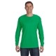 aerial view a irish green gildan(r) heavy cotton(tm) 5.3 oz long - sleeve t - shirt, image 1 of 6