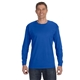 aerial view a royal gildan(r) heavy cotton(tm) 5.3 oz long - sleeve t - shirt, image 1 of 6