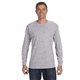 aerial view a sport grey gildan(r) heavy cotton(tm) 5.3 oz long - sleeve t - shirt, image 1 of 6