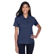 aerial view a classic navy core 365 ladies origin performance piqu polo with pocket, image 1 of 6