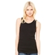 aerial view a black bella + canvas baby rib tank - 1080, image 1 of 3