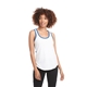 aerial view a white/ royal next level ladies ideal colorblock racerback tank - 1534, image 1 of 2
