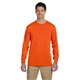aerial view a safety orange jerzees(r) 5.3 oz dri - power(r) sport long - sleeve t - shirt, image 1 of 3