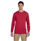 aerial view a true red jerzees(r) 5.3 oz dri - power(r) sport long - sleeve t - shirt, image 1 of 3