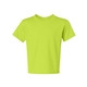 aerial view a safety green jerzees(r) 5.6 oz dri - power(r) active t - shirt, image 1 of 3