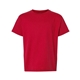 aerial view a red gildan(r) dryblend(r) 5.5 oz, 50/50 t - shirt, image 1 of 6