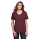 aerial view a burgundy core 365 ladies fusion chromasoft(tm) performance t - shirt, image 1 of 6